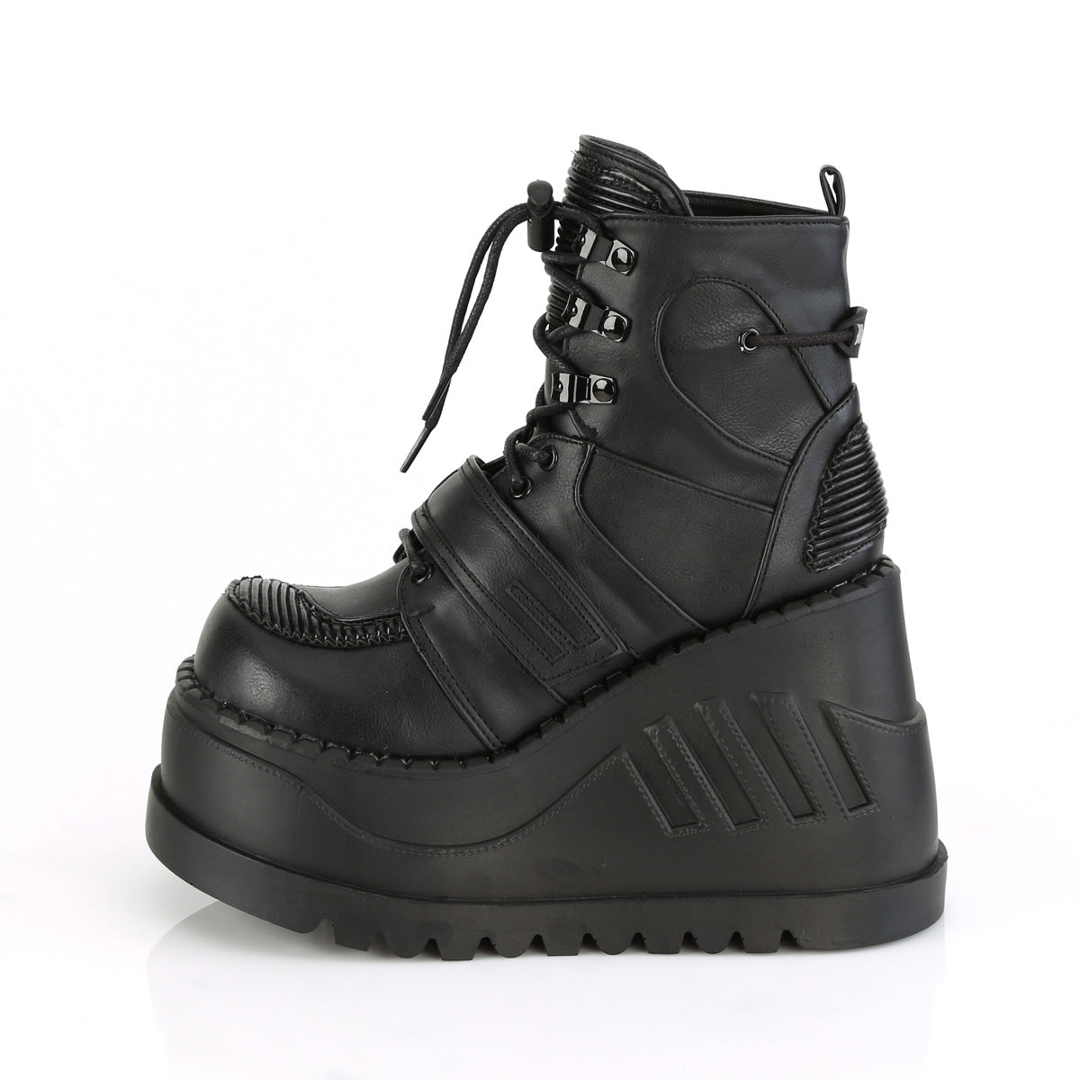 STOMP-13 Demonia Black Vegan Leather Women's Ankle Boots (Sexy Shoes)