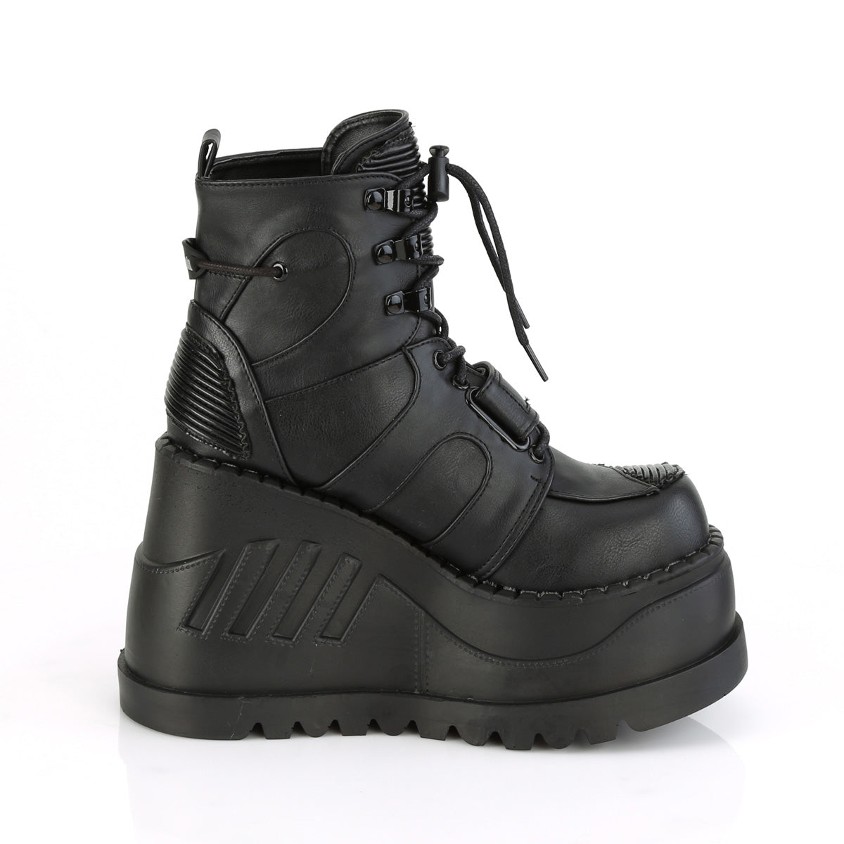 STOMP-13 Demonia Black Vegan Leather Women's Ankle Boots (Sexy Shoes)