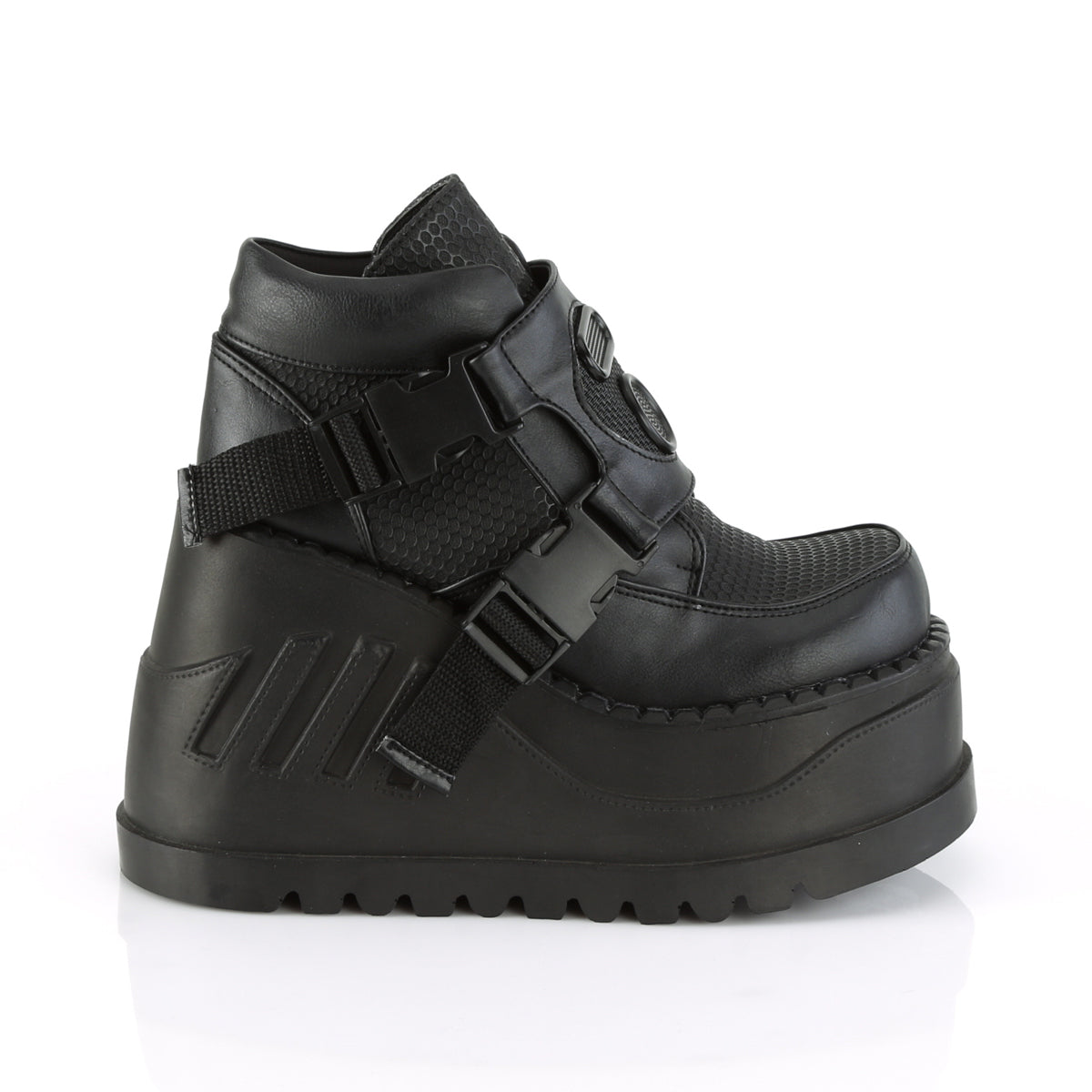 STOMP-15 Demonia Black Vegan Leather Women's Ankle Boots (Sexy Shoes)