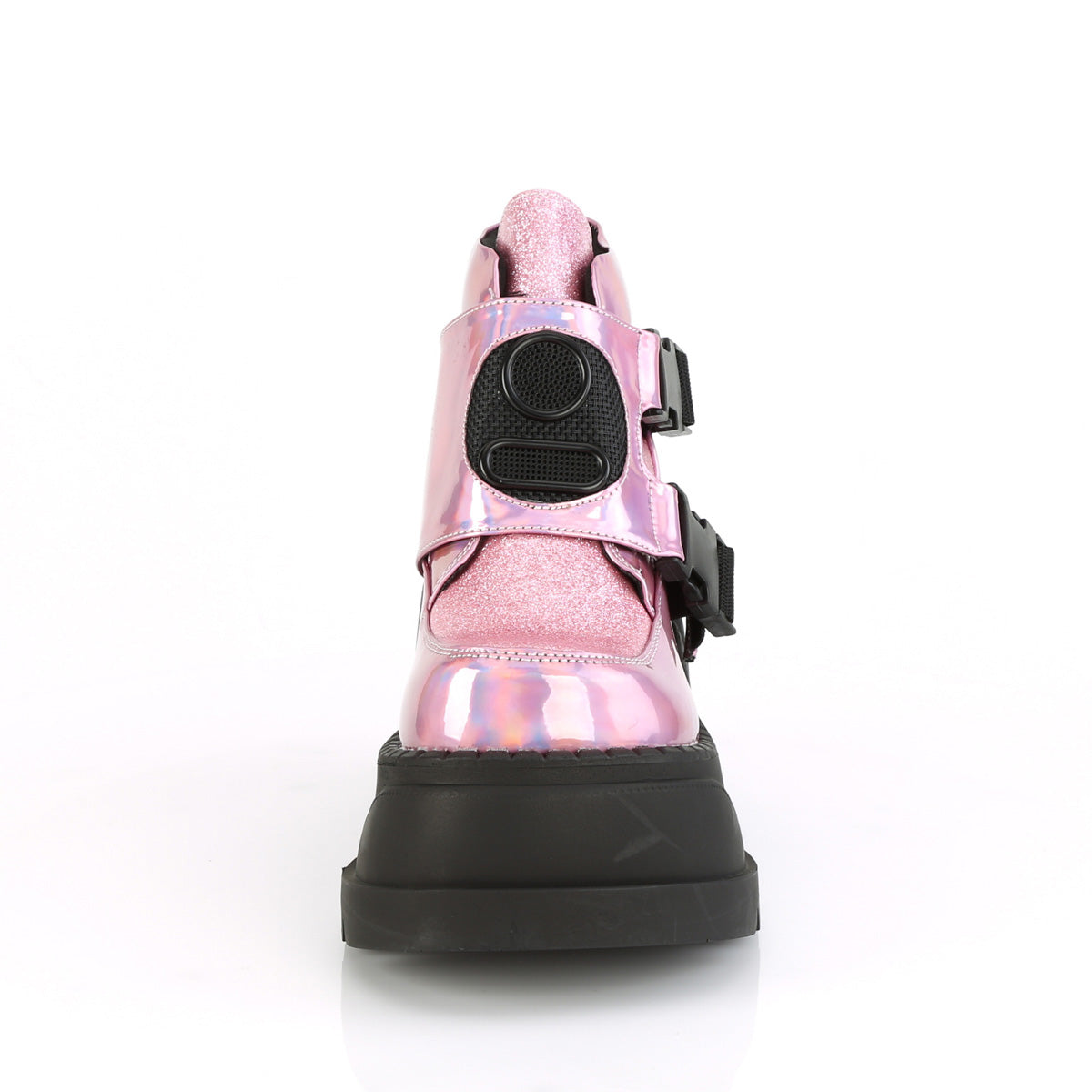 STOMP-15 Demonia Pink Hologram-Glitter Women's Ankle Boots (Alternative Footwear)