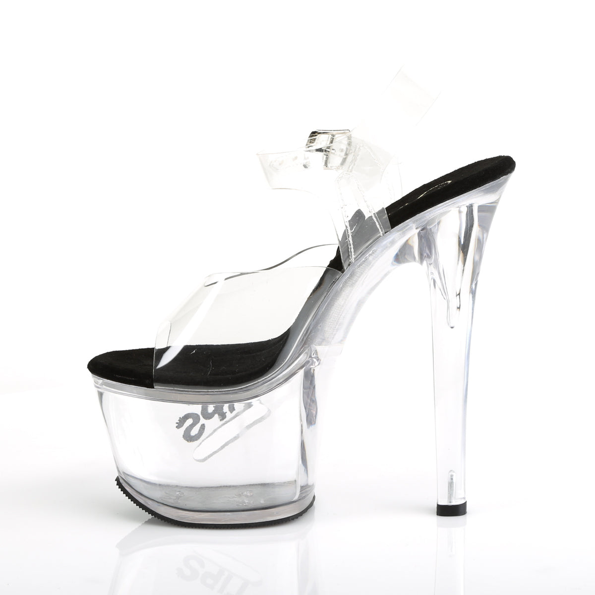 TIPJAR-708-5 Pleaser Clear-Black/Clear Platform Shoes (Sexy Shoes)