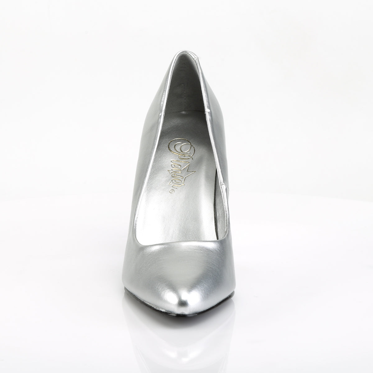 VANITY-420 Pleaser Silver Faux Leather Single Sole Shoes (Sexy Shoes)