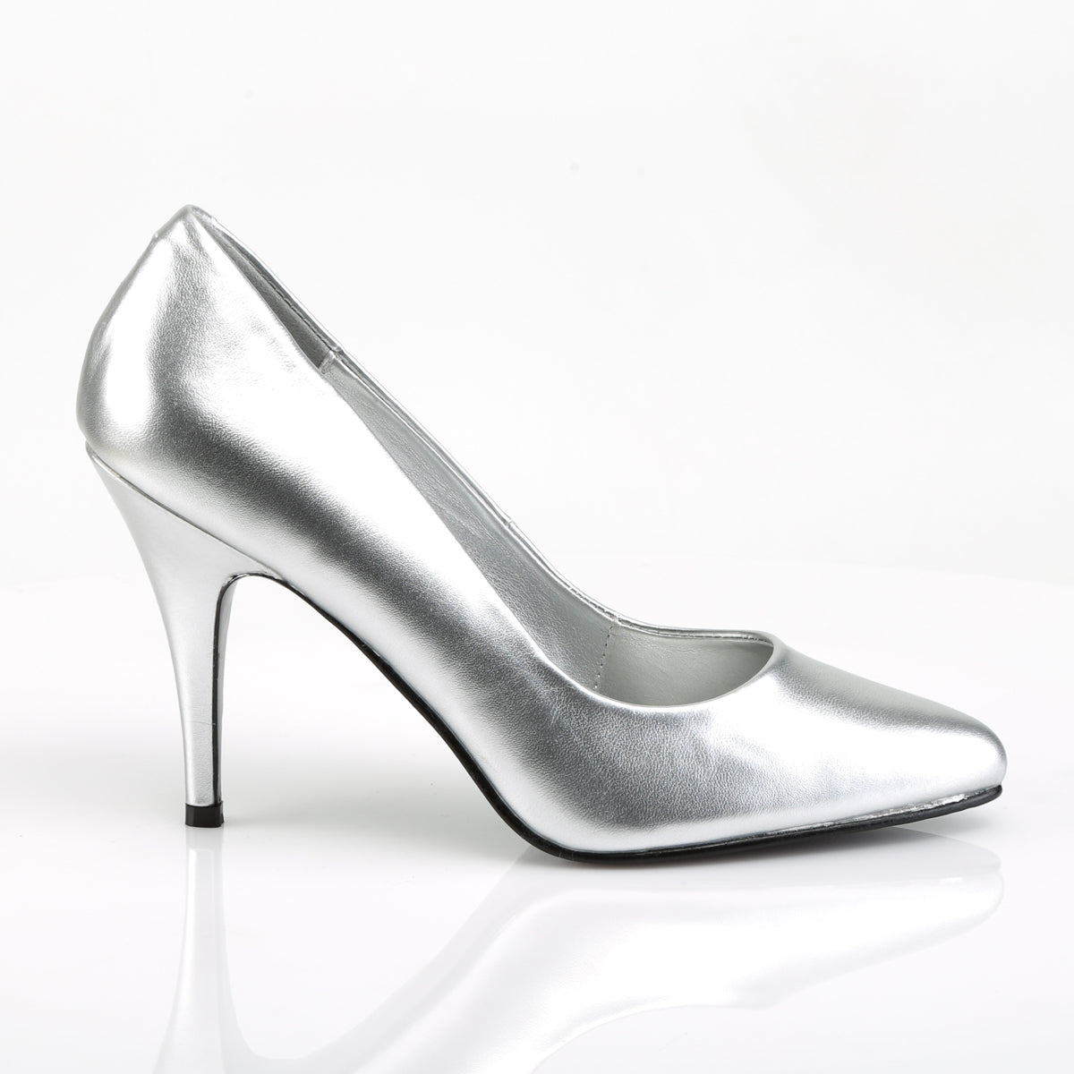 VANITY-420 Pleaser Silver Faux Leather Single Sole Shoes (Sexy Shoes)