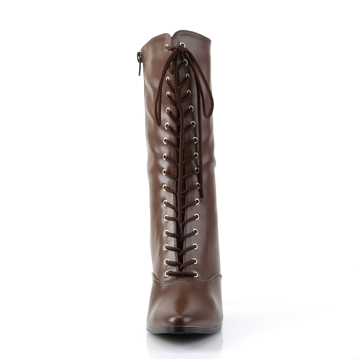 VICTORIAN-120 Funtasma Brown Pu Women's Boots (Fancy Dress Costume Boots)