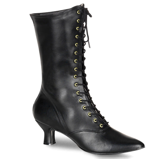 VICTORIAN-120 Fancy Dress Costume Funtasma Women's Boots Blk Pu