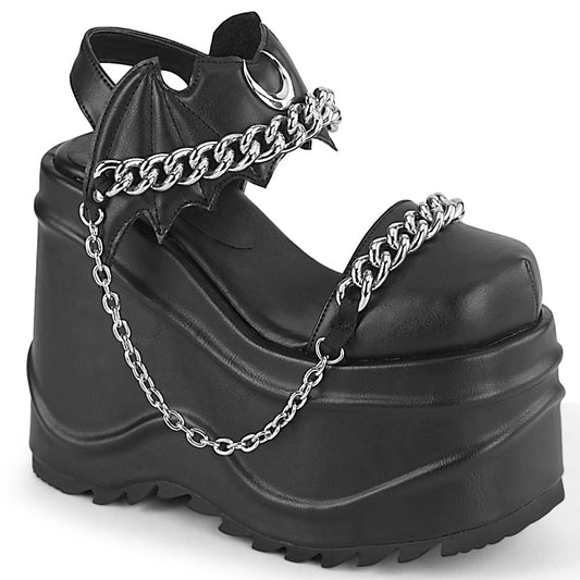 WAVE-20 Alternative Footwear Demonia Women's Sandals Blk Vegan Leather