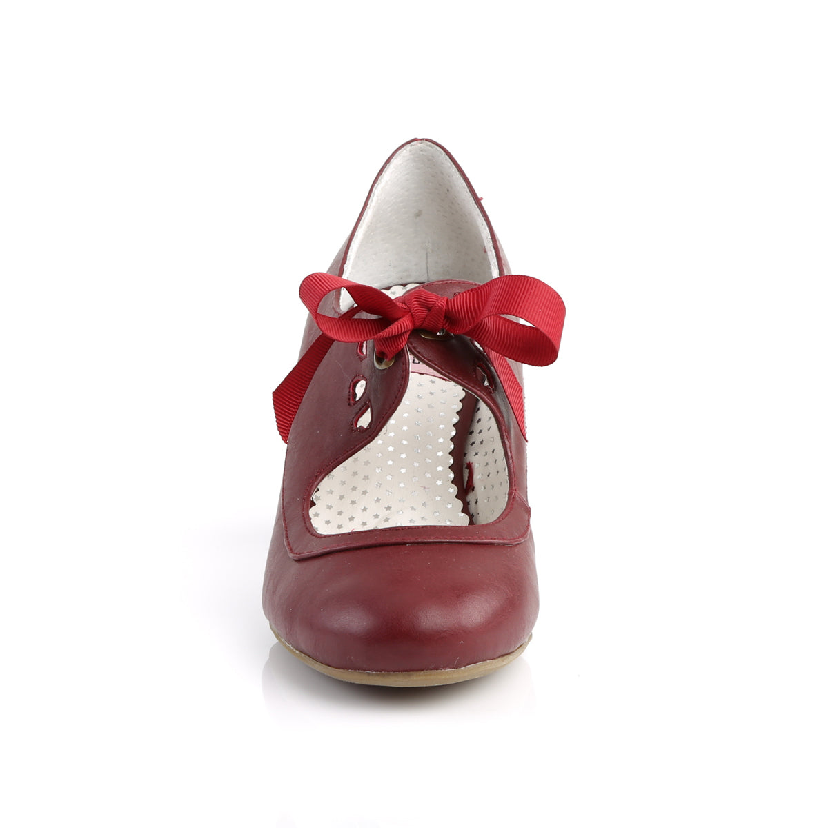 WIGGLE-32 Pin Up Couture Burgundy Faux Leather Single Soles (Retro Glamour Shoes)