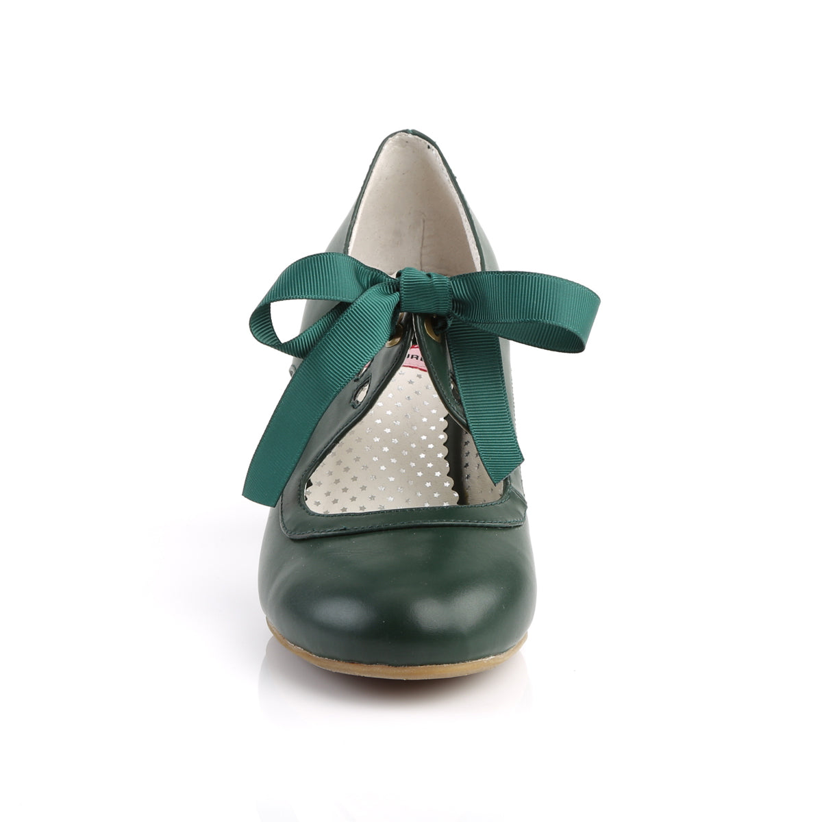 WIGGLE-32 Pin Up Couture Dark Green Faux Leather Single Soles (Sexy Shoes)