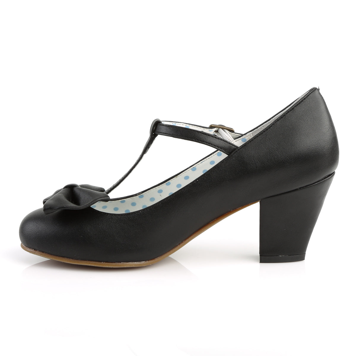 WIGGLE-50 Pin Up Couture Black Faux Leather Single Soles (Sexy Shoes)