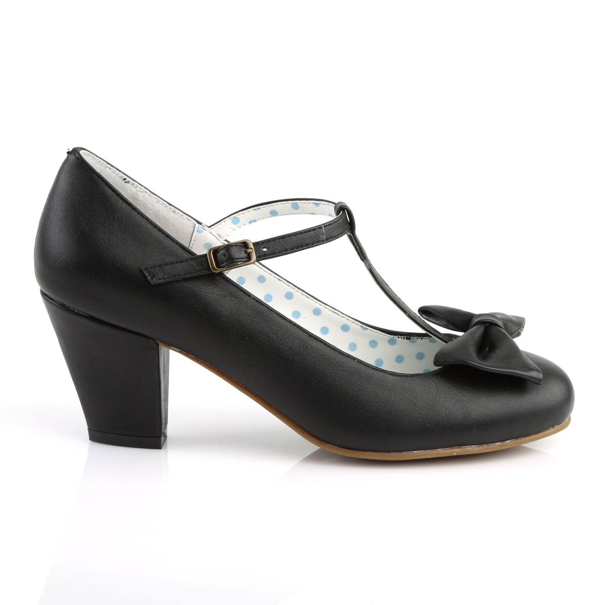 WIGGLE-50 Pin Up Couture Black Faux Leather Single Soles (Sexy Shoes)