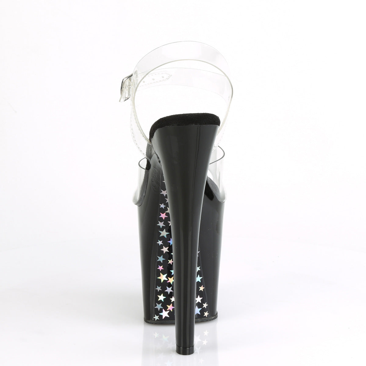 XTREME-808CHS Pleaser Clear/Black-Silver Holo. Platform Shoes (Sexy Shoes)