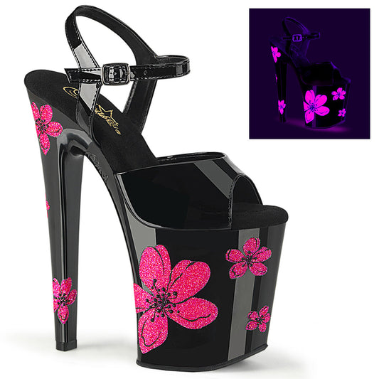 XTREME-809HB Pleaser Black Patent-Neon Pink Platform Shoes (Sexy Shoes)