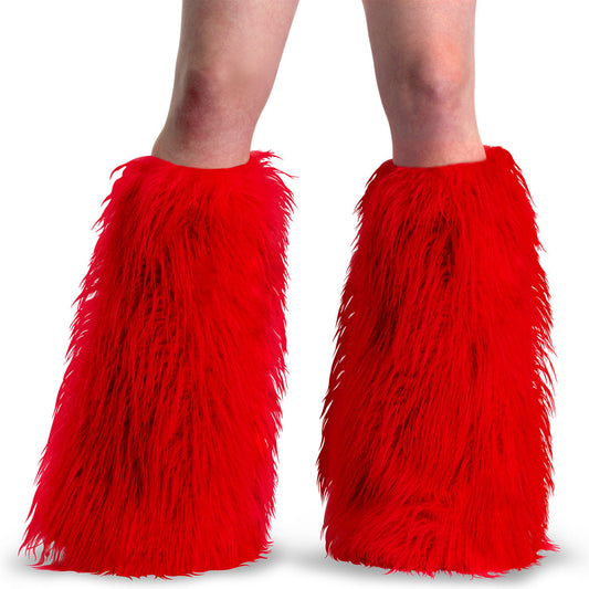 YETI-08 Alternative Footwear Demonia Clothing Red Faux Fur